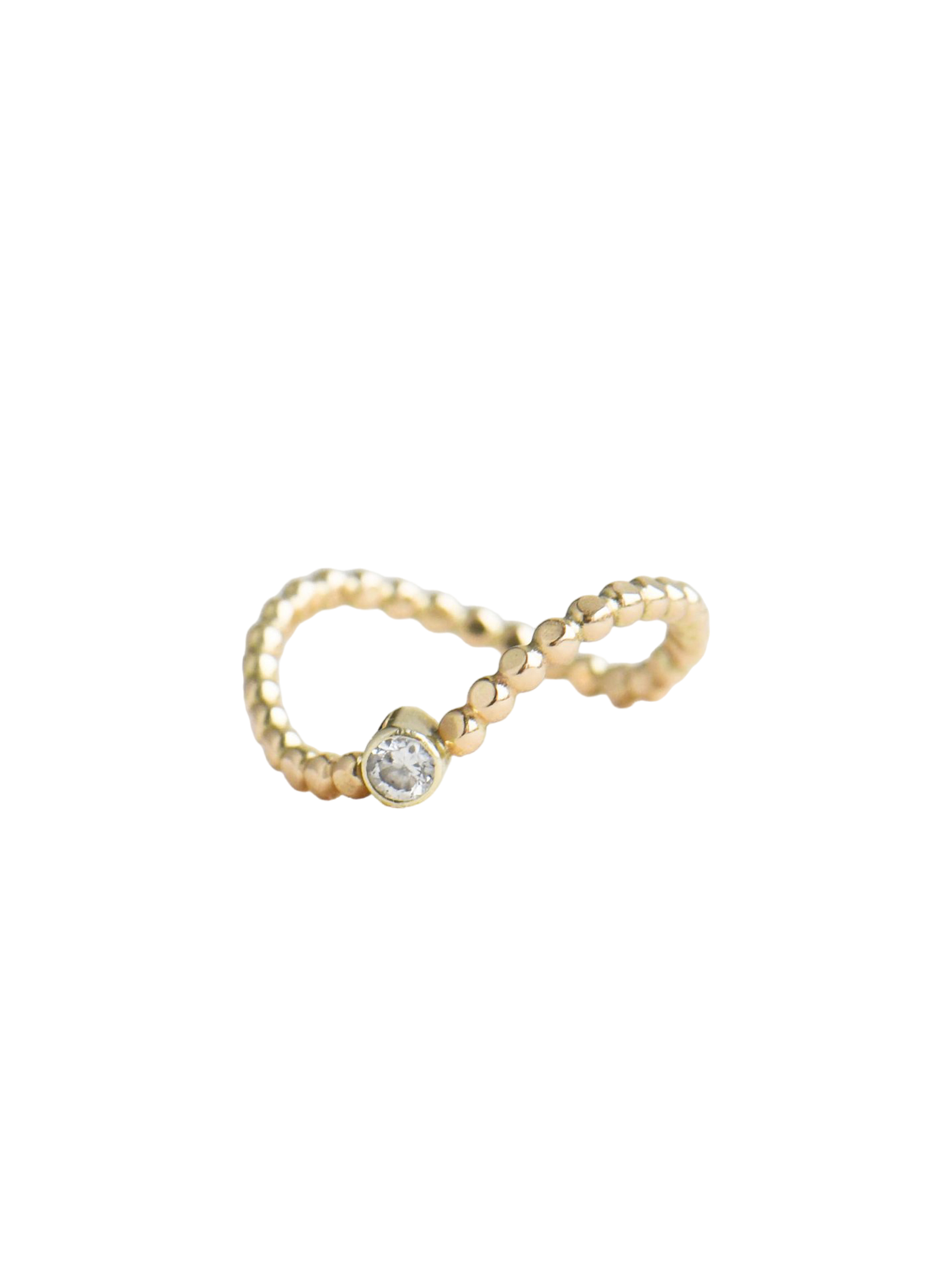 Vague de petite points gold diamond ring